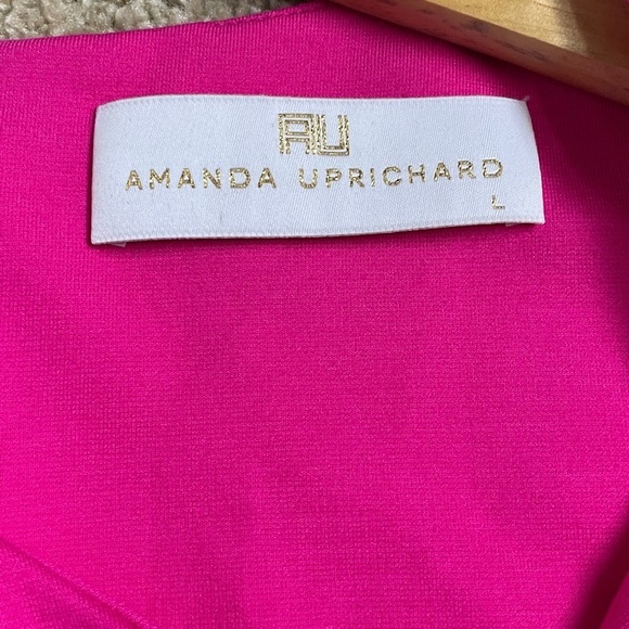 Amanda Uprichard Cap Sleeve Dress A-Line Pink Women’s Size Large L - Picture 3 of 7